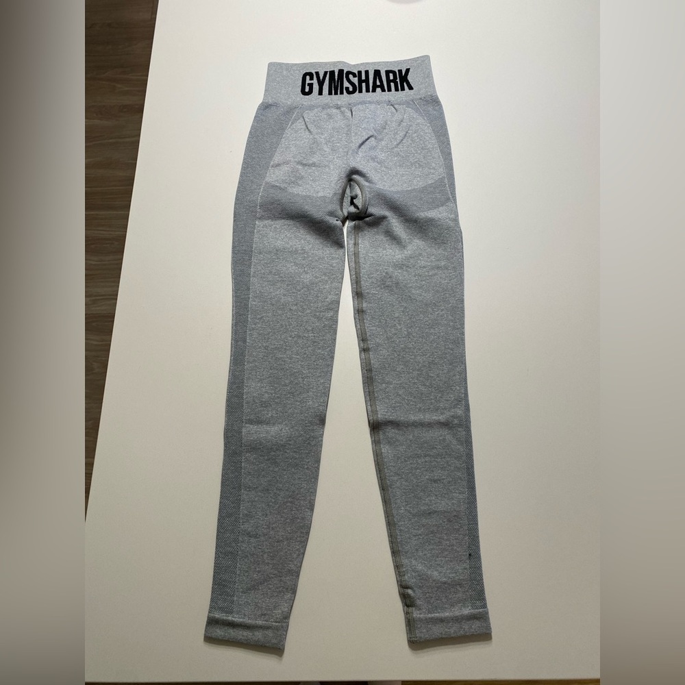Gymshark Flex High Waisted Leggings - Light Grey/Black Size XS